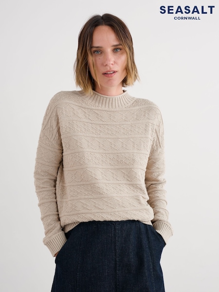 Seasalt Cornwall Natural Penkestle Knitted Jumper Contains (V09675) | £70