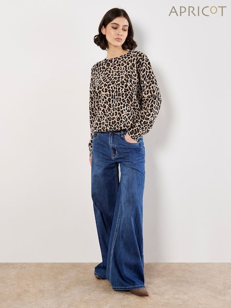 Apricot Natural Leo Fine Knit Frop Drop Jumper (V09693) | £37