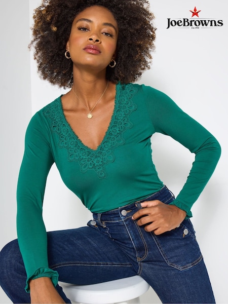 Joe Browns Green Button Detail Jersey Top (V09782) | £45