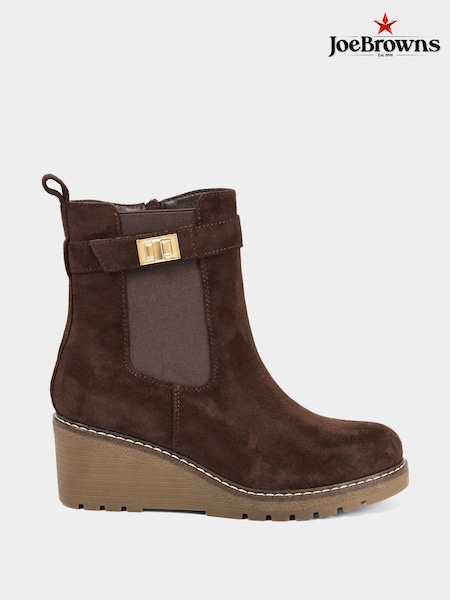 Joe Browns Brown Chocolate Brown Side Zip Ankle Boots (V09793) | £60