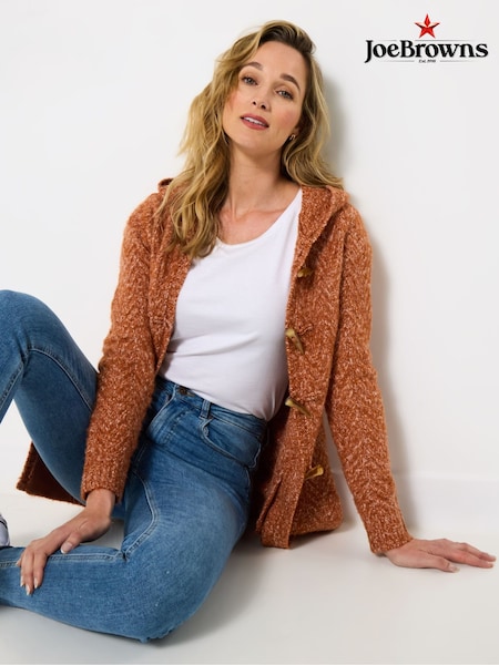 Joe Browns Orange Hooded Toggle Cardigan (V09814) | £60