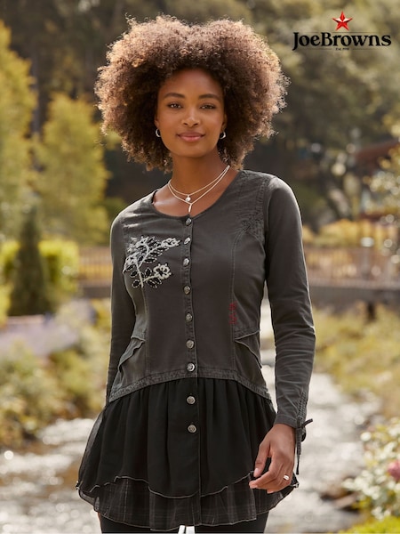 Joe Browns Black Floral Hem Tunic (V09831) | £55