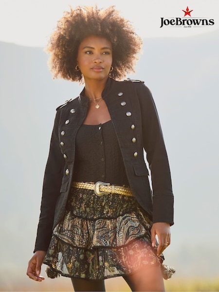 Joe Browns Black Denim Military Jacket (V09838) | £75