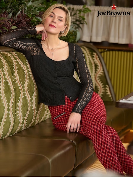 Joe Browns Black Lace Square Neck Top (V09844) | £50