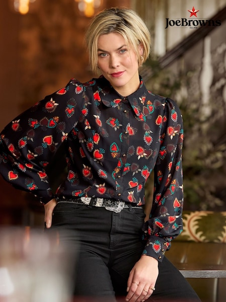Joe Browns Black Georgette Heart Blouse (V09847) | £55