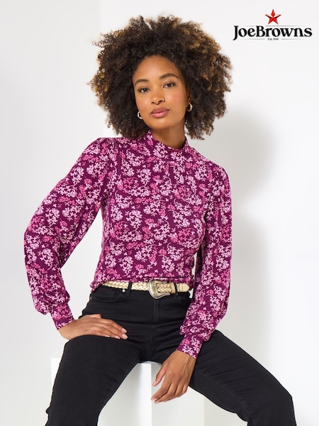 Joe Browns Pink Berry Floral Jersey Top (V09860) | £45