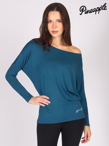 Pineapple Blue Light Monroe Womens Long Sleeve Jersey Top (V09886) | £26