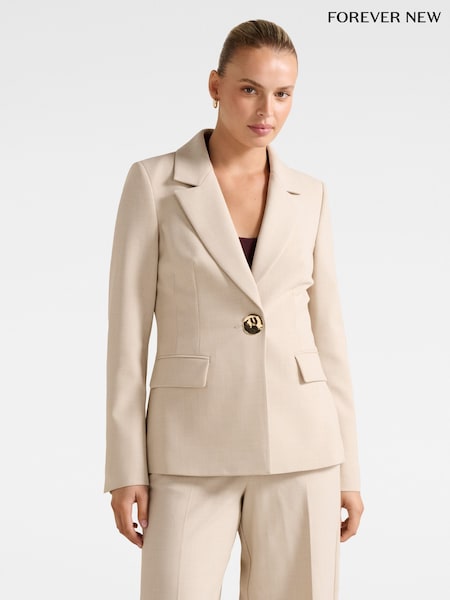 Forever New Cream Lulu Gold Button Blazer (V09890) | £95