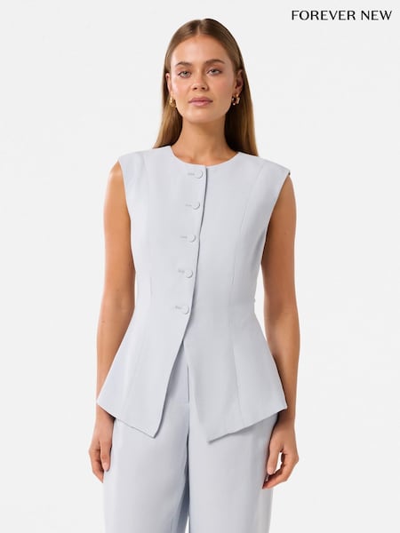 Forever New Blue Kimberly Extended Shoulder Waistcoat (V09906) | £69