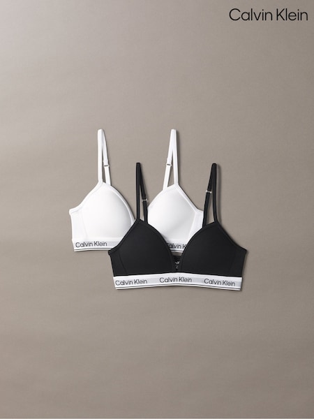 Calvin Klein Black 2 Pack Girls Triangle Bras (V10014) | £41