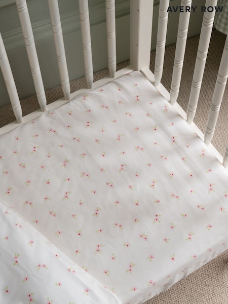 Avery Row Anemone Cotbed Fitted Sheet (V10032) | £28