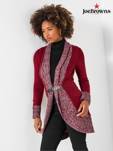 Joe Browns Red Two-Tone Knit Buckle Cardigan (V10056) | £60