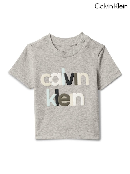 Calvin Klein Grey Newborn Logo T-Shirt (V10062) | £27