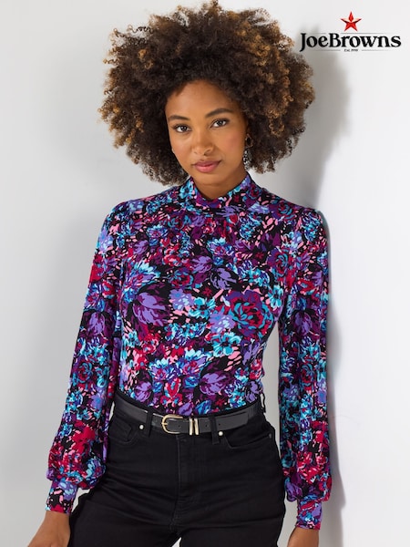 Joe Browns Purple Vibrant Floral Jersey Top (V10068) | £45