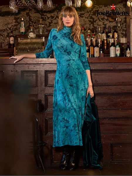 Joe Browns Green Petite Flocked Print Maxi Dress (V10091) | £70
