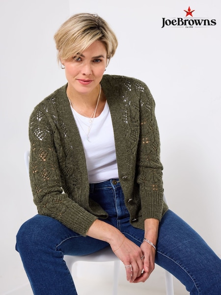 Joe Browns Green Pointelle Knit Cardigan (V10094) | £50