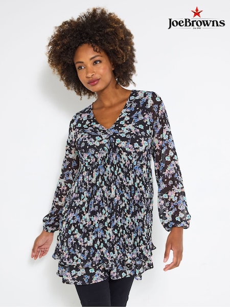 Joe Browns Black Tiered Floral Mini Dress (V10131) | £55