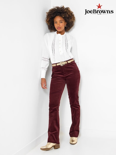 Joe Browns Red Petite Bootcut Moleskin Trousers (V10143) | £54