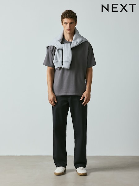 Black - Relaxed Fit Cotton Rich Stretch Chinos