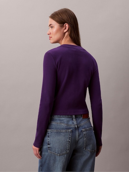 Calvin Klein Blue Monogram Logo Long Sleeve Baby T-Shirt (V10314) | £55