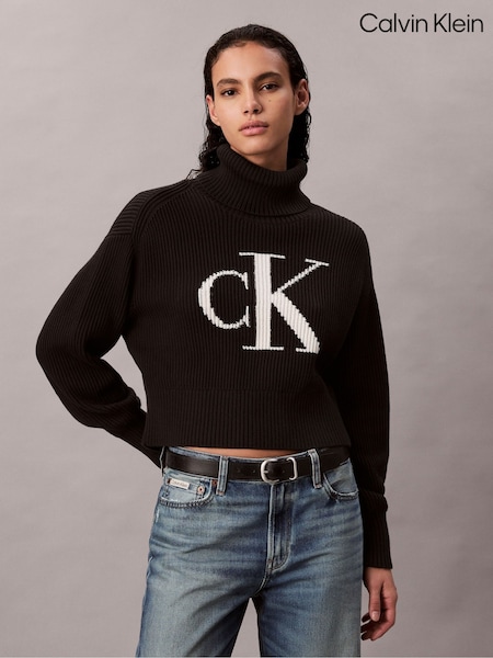 Calvin Klein Black Oversized Logo Sweatshirt (V10337) | £120