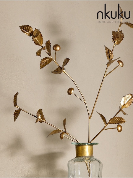 Nkuku Brass San Stem Foliage (V10357) | £18