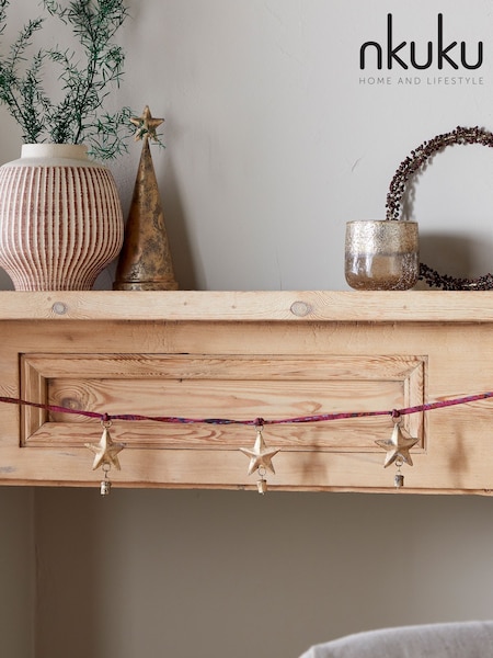 Nkuku Antique Brass Didi Star Christmas Garland (V10387) | £45