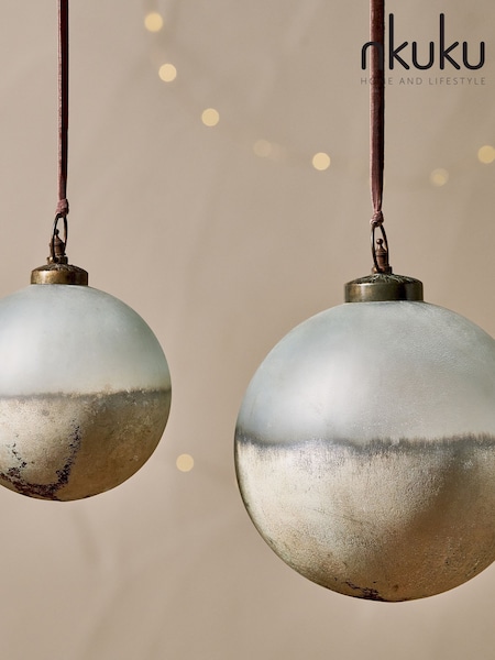 Nkuku Brown Ngolo Giant Christmas Bauble (V10388) | £35