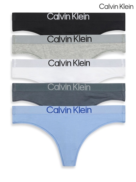 Calvin Klein White 5 Pack Thongs Maximum Cotton (V10447) | £65