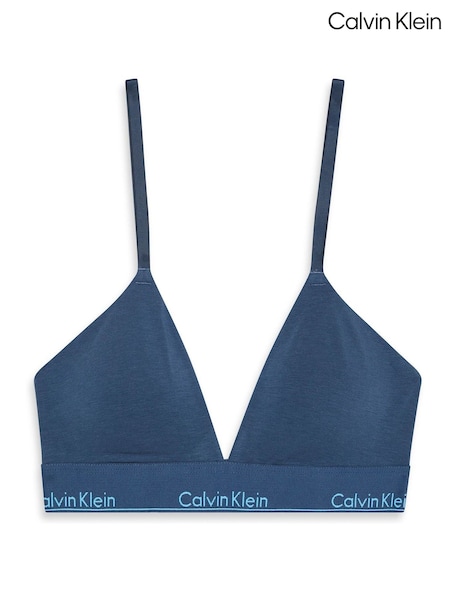 Calvin Klein Blue Lightly Lined Triangle Bralette Icon Cotton Modal (V10455) | £40