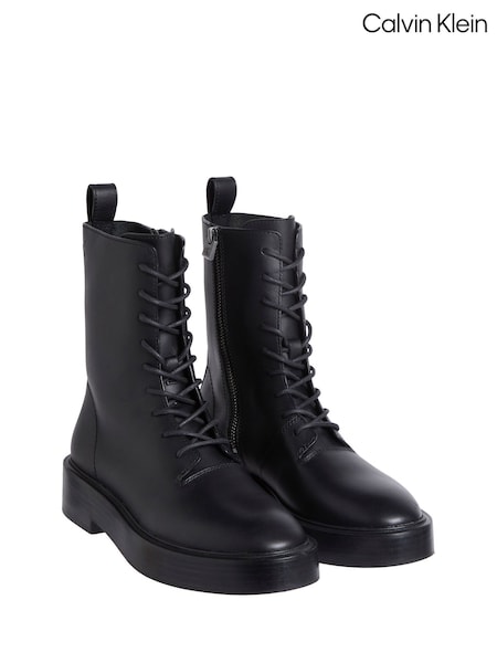 Calvin Klein Black Welt Lace-Up Boots (V10471) | £180