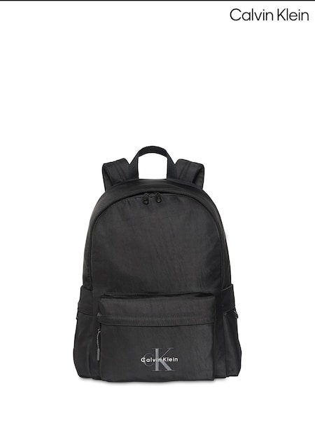 Calvin Klein Black Nylon Monogram Logo Backpack (V10559) | £85