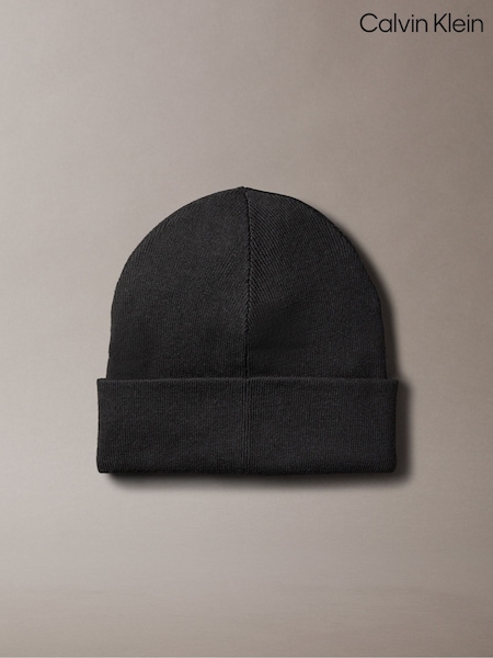 Calvin Klein Black Signature Logo Beanie (V10566) | £30
