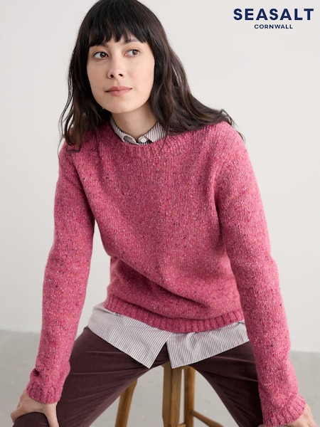 Seasalt Cornwall Orange Dawson Pick Jumper Made With Merino (V10592) | £76