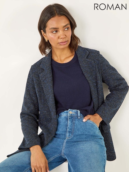 Roman Blue Boucle Jersey Blazer (V10995) | £55