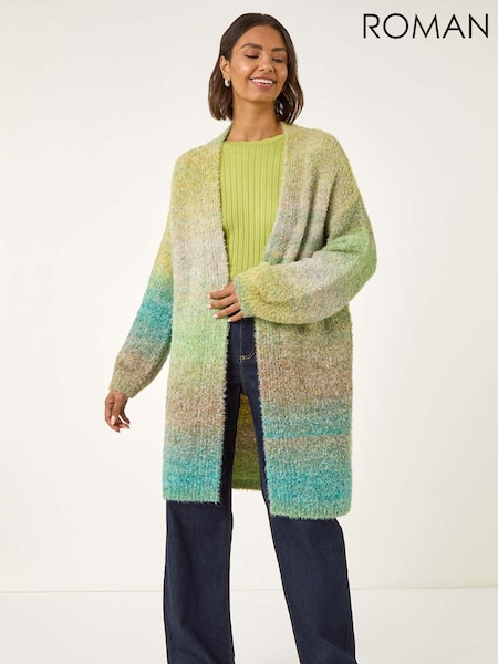 Roman Green Ombre Longline Knit Cardigan (V11179) | £50