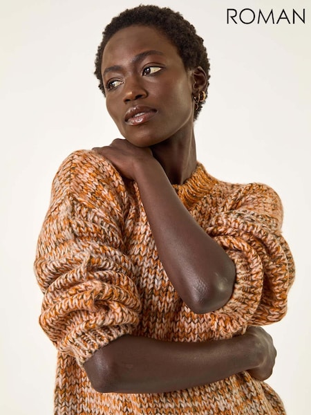 Roman Orange Metallic Ombre Knit Jumper (V11199) | £45