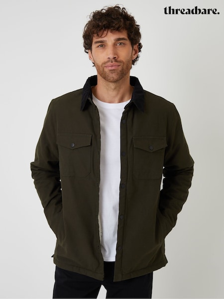Threadbare Green Borg Lined Shacket (V11252) | £35