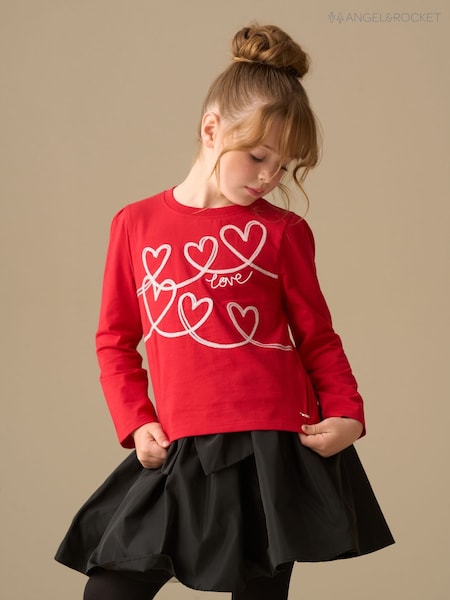 Angel & Rocket Red Noelle Sequin Heart Long Sleeve Top (V11300) | £16 - £20