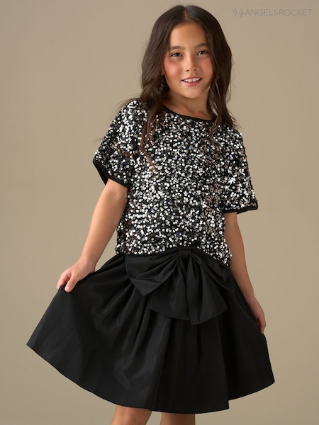 Angel & Rocket Black Nadia Tafetta Bow Skirt (V11361) | £32 - £36