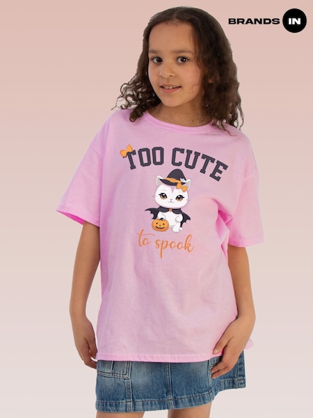 Brands In Pink Halloween Too Cute To Spook T-Shirt (V11394) | £18
