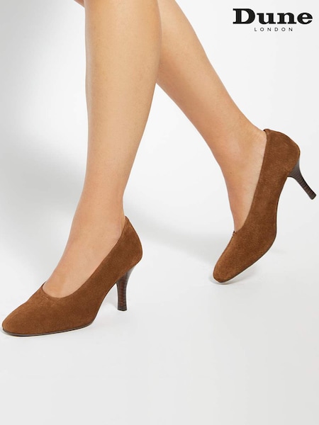 Dune London Brown Abundant Round Toe High Cut Court Shoes (V11651) | £99