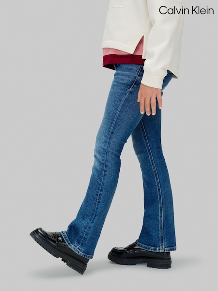 Calvin Klein Blue Mid Rise Flared Jeans (V11741) | £55