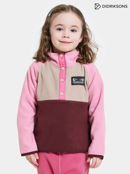 Didriksons Red Monte Kids Half-Button Fleece (V11752) | £28