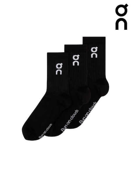 On Black 3 Pack High Logo Socks (V11840) | £22