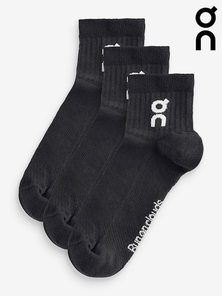 On Black 3 Pack Mid Logo Socks (V11843) | £22