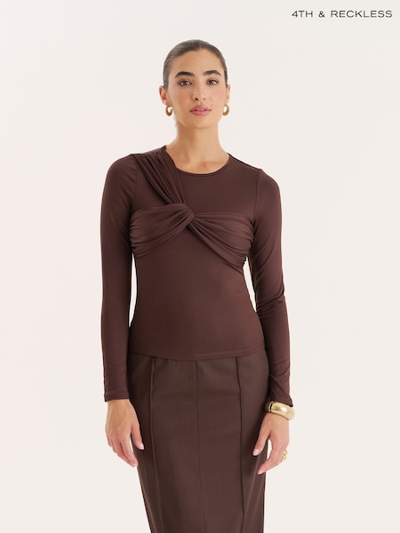 4th & Reckless Brown Cora Top (V11858) | £38
