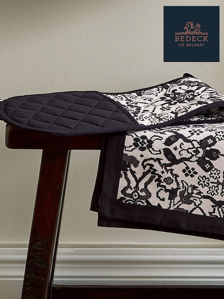 Bedeck of Belfast Charcoal Morsan 100% Cotton Double Oven Gloves (V11912) | £26