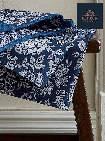 Bedeck of Belfast Set of 2 Midnight Navy Saja Stripe 100% Cotton Tea Towels (V11929) | £18
