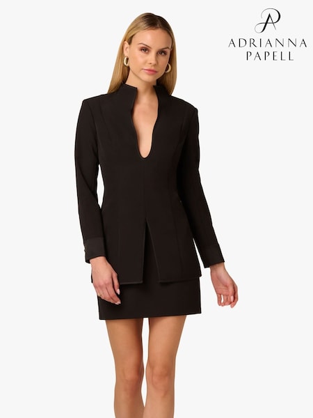 Adrianna Papell Stretch Crepe Mini Black Dress (V12299) | £299